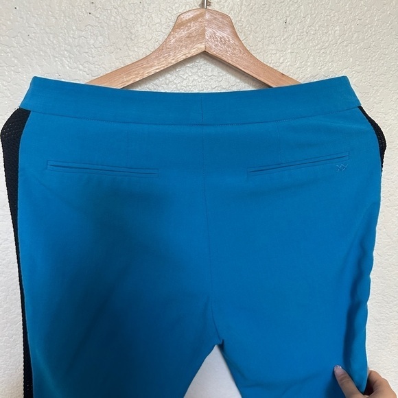 Elizabeth & James Wool Stretch Johnny Trouser Blue Black Braided Seam Slim Pants - Picture 6 of 10